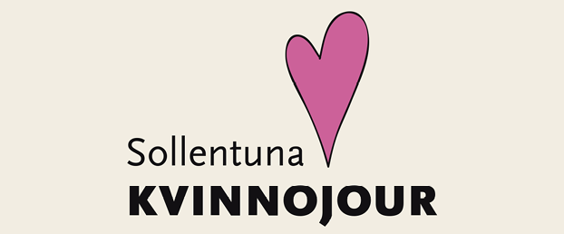 Kvinnojouren i Sollentunas logotype, rosa hjärta.